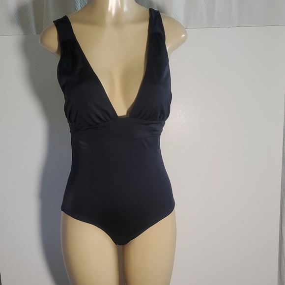 NEW Diane von Furstenberg One Piece Swimsuit Black Size L - Picture 2 of 12